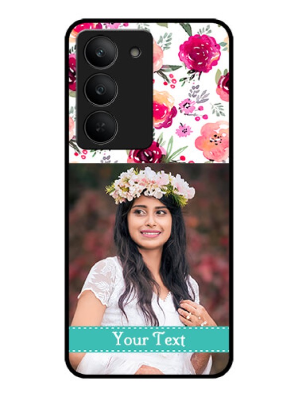 Custom Realme 14x 5G Custom Metal Phone CaseWater Colors Floral Design