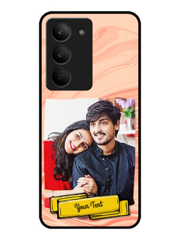 Custom Realme 14x 5G Custom Metal Phone CaseMarble Texture Design