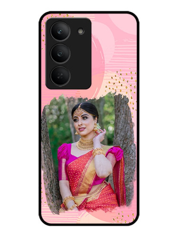 Custom Realme 14x 5G Custom Metal Phone CaseGold Glitter Splash Design