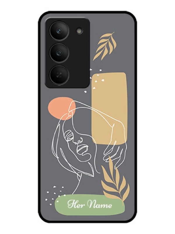 Custom Realme 14x 5G Custom Metal Phone CaseGazing Woman Line Art Design
