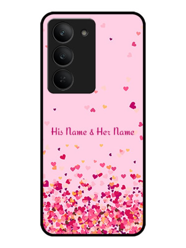 Custom Realme 14x 5G Custom Metal Phone CaseFloating Hearts Design