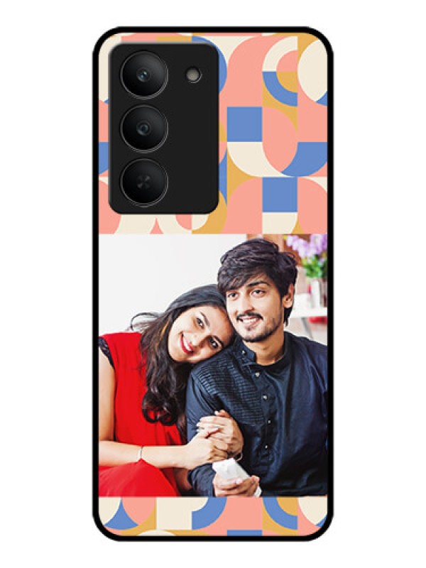 Custom Realme 14x 5G Custom Metal Phone CaseSemi - Circle Maze Pattern Design