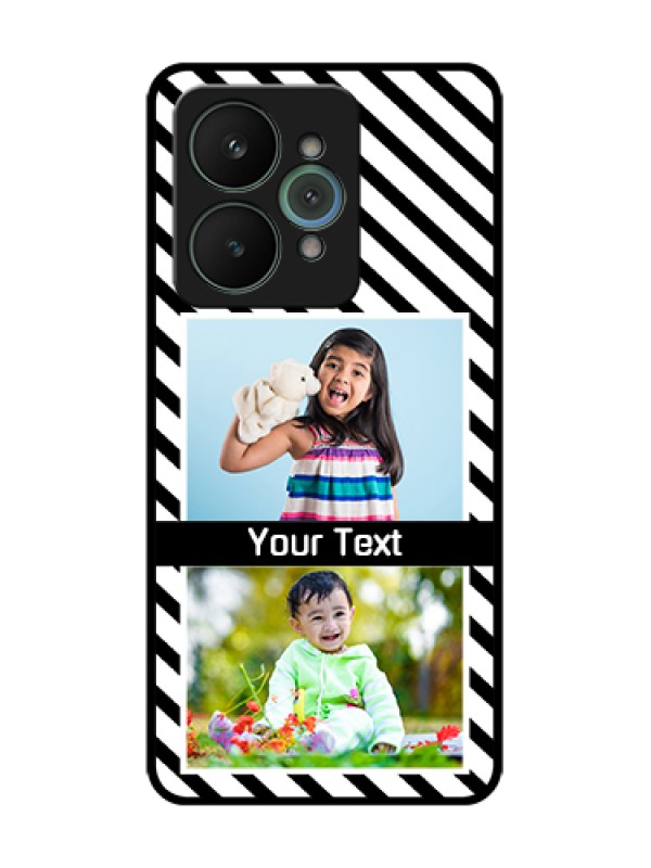 Custom Realme 15 5G Custom Metal Phone Case - Black And White Stripes Design