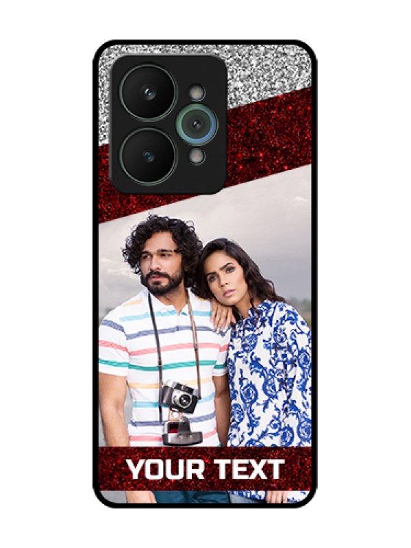 Custom Realme 15 5G Custom Metal Phone Case - Image Holder With Glitter Strip Design