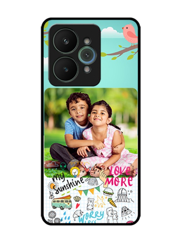 Custom Realme 15 5G Custom Metal Phone Case - Doodle Love Design