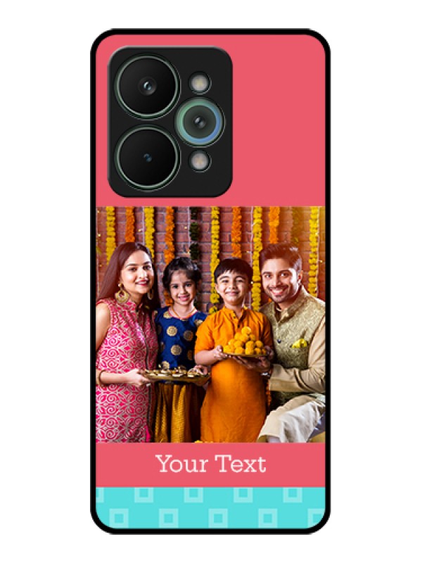 Custom Realme 15 Pro 5G Custom Metal Phone Case - Peach & Blue Color Design