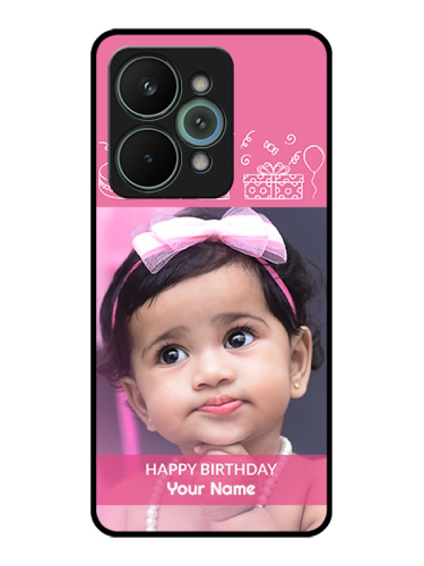 Custom Realme 15 Pro 5G Custom Metal Phone Case - With Birthday Line Art Design