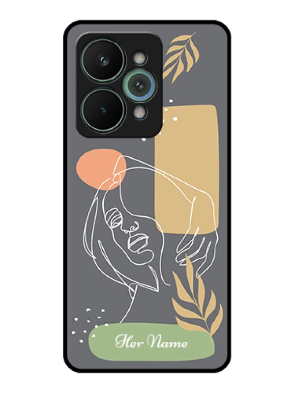 Custom Realme 15 Pro 5G Custom Metal Phone Case - Gazing Woman Line Art Design