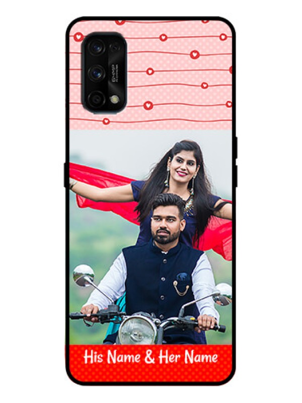 Custom Realme 7 Pro Custom Metal Phone Case - Red Pattern Case Design