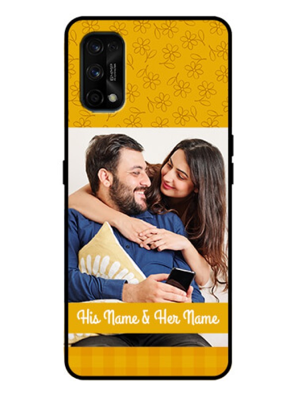 Custom Realme 7 Pro Custom Metal Phone Case - Yellow Floral Design