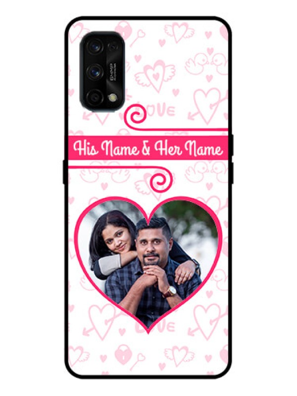 Custom Realme 7 Pro Custom Metal Phone Case - Heart Shape Love Design