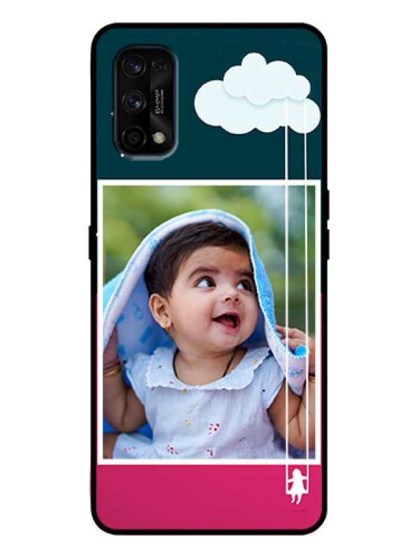 Custom Realme 7 Pro Custom Metal Phone Case - Cute Girl With Cloud Design