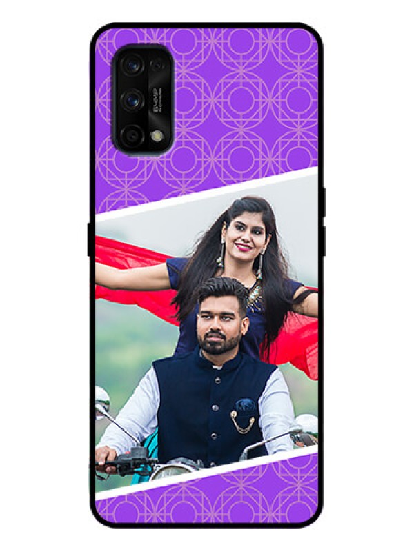 Custom Realme 7 Pro Custom Metal Phone Case - Violet Color Pattern Design