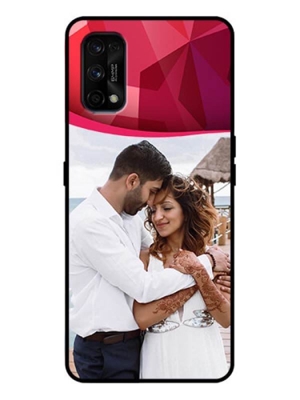 Custom Realme 7 Pro Custom Metal Phone Case - Red Abstract Design