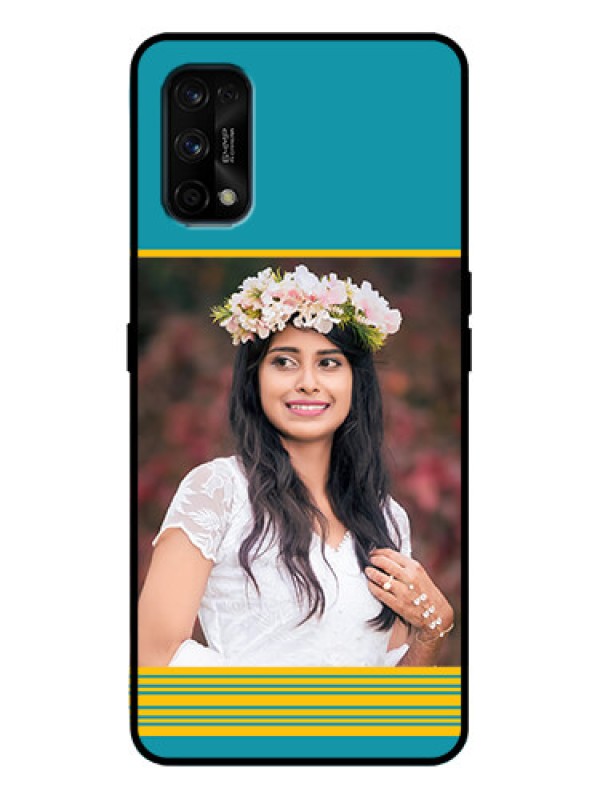 Custom Realme 7 Pro Custom Metal Phone Case - Yellow and Blue Design