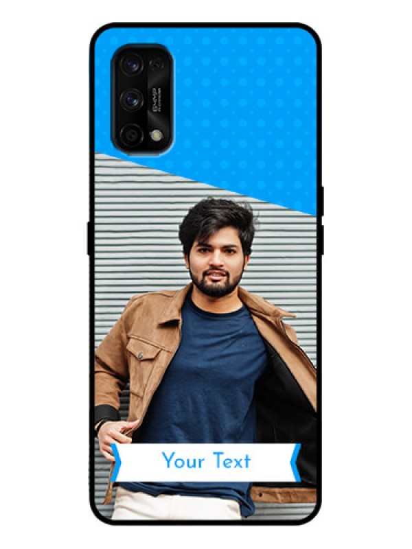 Custom Realme 7 Pro Custom Metal Phone Case - Simple Blue Color Design