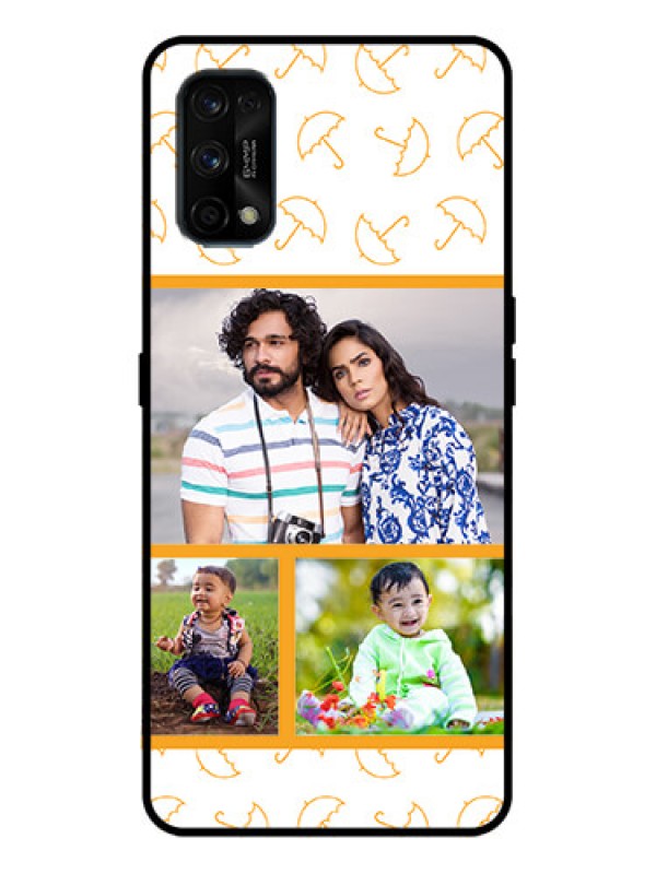 Custom Realme 7 Pro Custom Metal Phone Case - Yellow Pattern Design