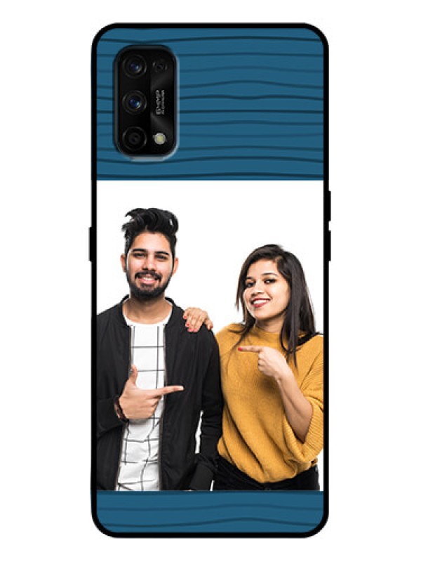 Custom Realme 7 Pro Custom Metal Phone Case - Blue Pattern Cover Design
