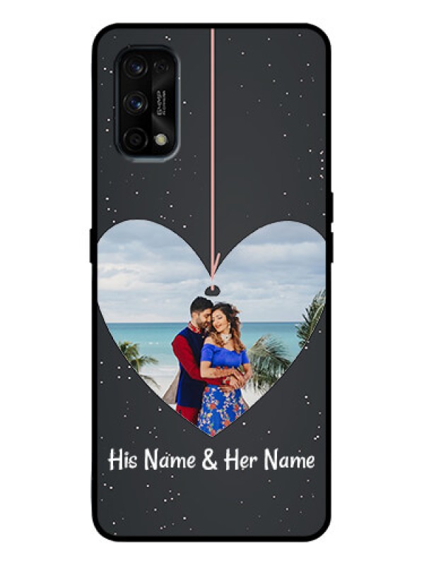 Custom Realme 7 Pro Custom Metal Phone Case - Hanging Heart Design