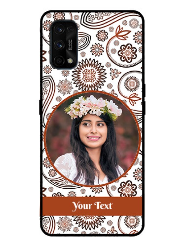 Custom Realme 7 Pro Custom Metal Phone Case - Abstract Flower Design