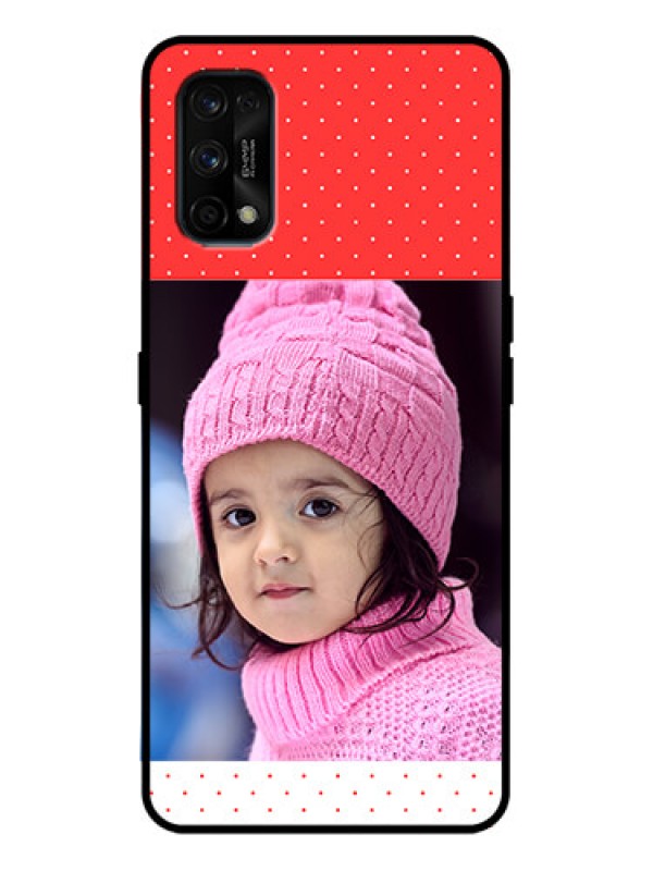 Custom Realme 7 Pro Custom Metal Phone Case - Red Pattern Design