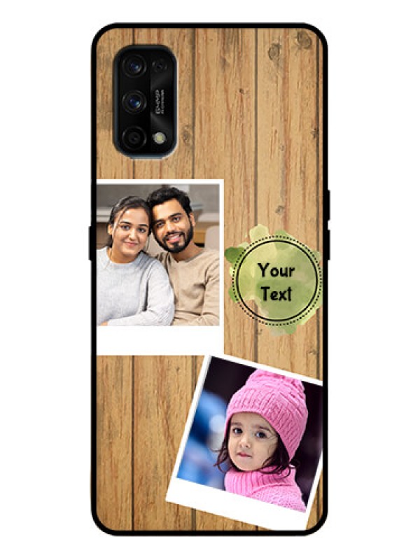 Custom Realme 7 Pro Custom Metal Phone Case - Wooden Texture Design