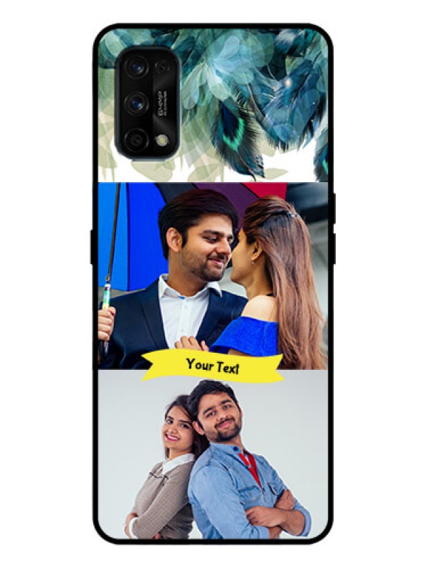 Custom Realme 7 Pro Custom Metal Phone Case - Image With Boho Peacock Feather Design