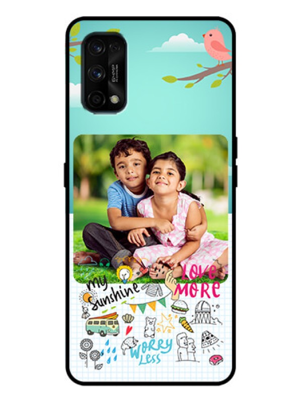 Custom Realme 7 Pro Custom Metal Phone Case - Doodle Love Design