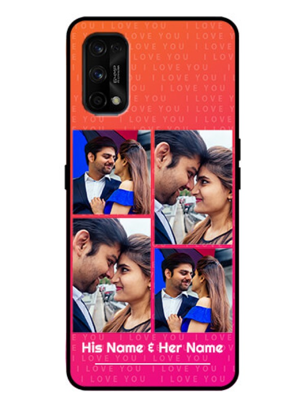 Custom Realme 7 Pro Custom Metal Phone Case - I Love You Pink Design