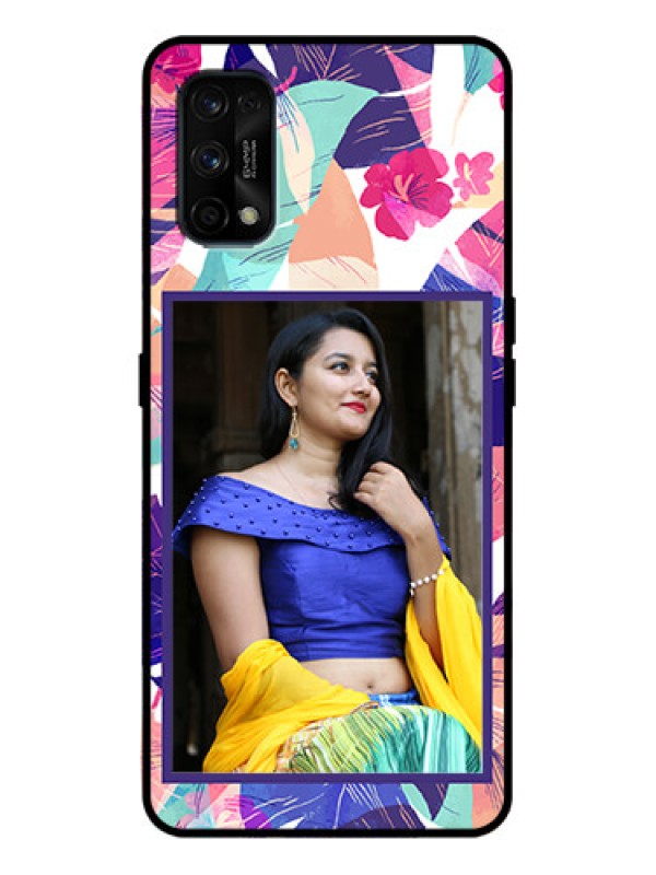 Custom Realme 7 Pro Custom Metal Phone Case - Abstract Floral Design