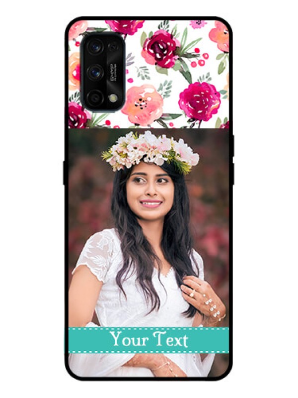 Custom Realme 7 Pro Custom Metal Phone Case - Water Colors Floral Design