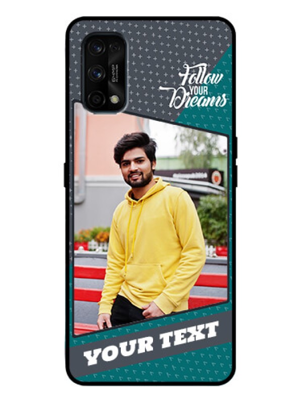 Custom Realme 7 Pro Custom Metal Phone Case - Background Pattern Design With Quote