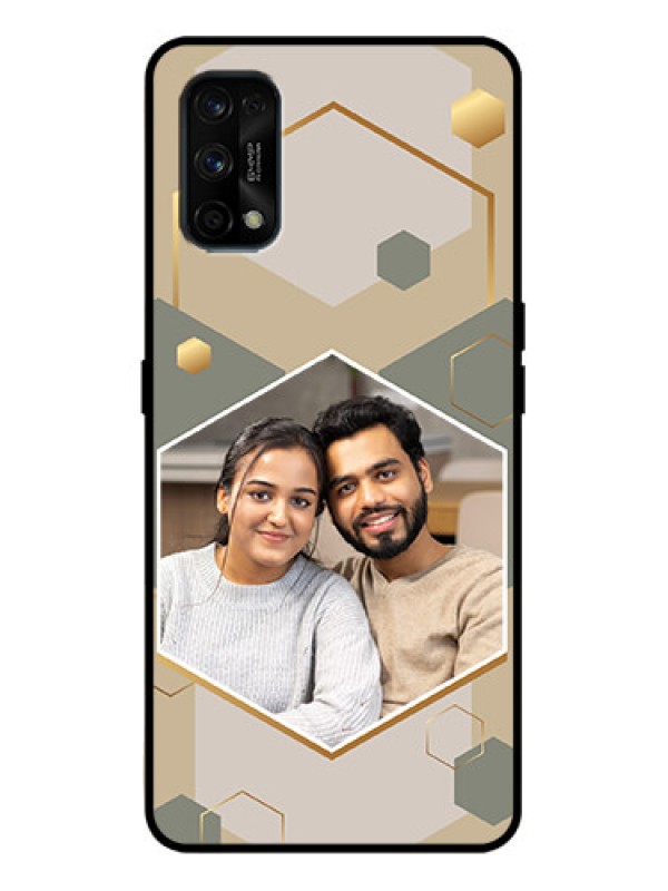 Custom Realme 7 Pro Custom Metal Phone Case - Stylish Hexagon Pattern Design