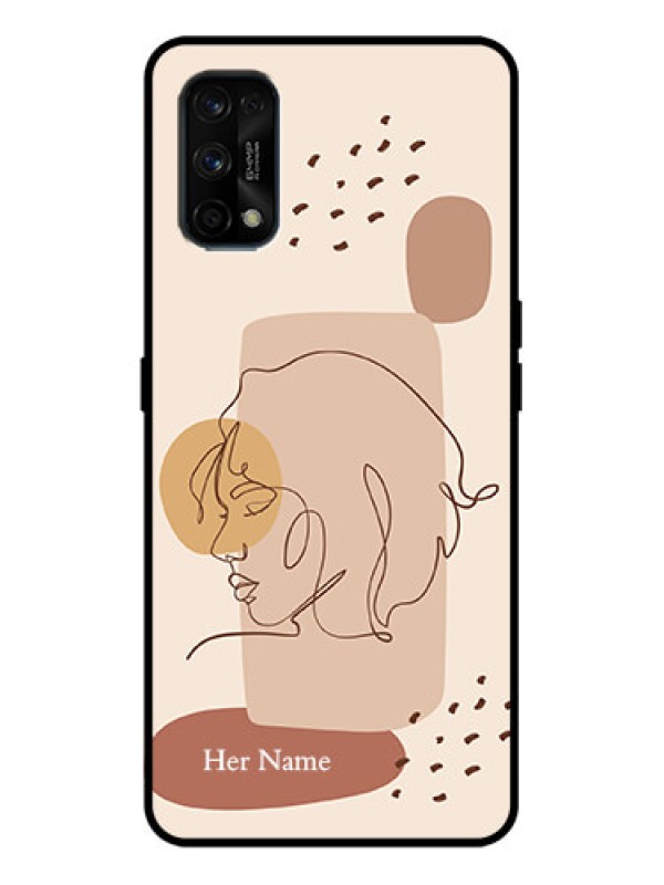 Custom Realme 7 Pro Custom Metal Phone Case - Calm Woman Line Art Design