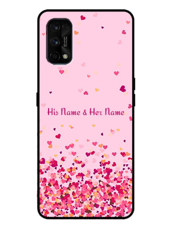 Custom Realme 7 Pro Custom Metal Phone Case - Floating Hearts Design