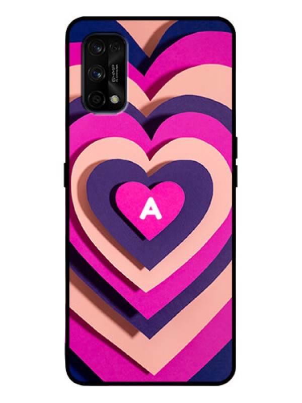 Custom Realme 7 Pro Custom Metal Phone Case - Cute Heart Pattern Design