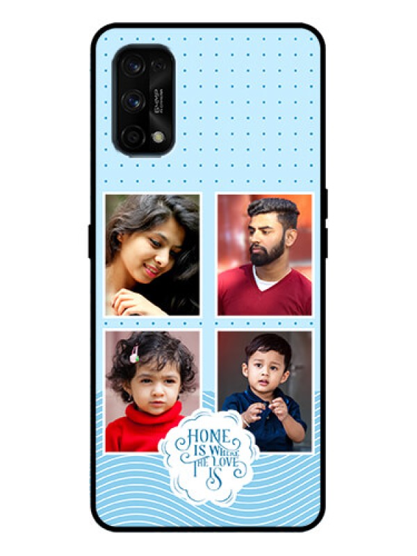 Custom Realme 7 Pro Custom Metal Phone Case - Cute Love Quote With 4 Pic Upload Design