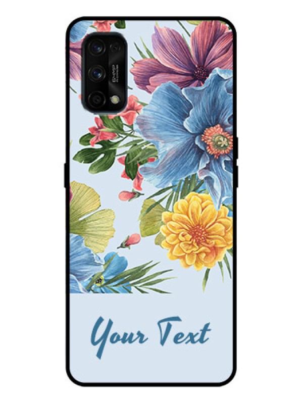 Custom Realme 7 Pro Custom Metal Phone Case - Stunning Watercolored Flowers Painting Design