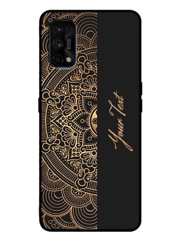 Custom Realme 7 Pro Custom Metal Phone Case - Mandala Art With Custom Text Design