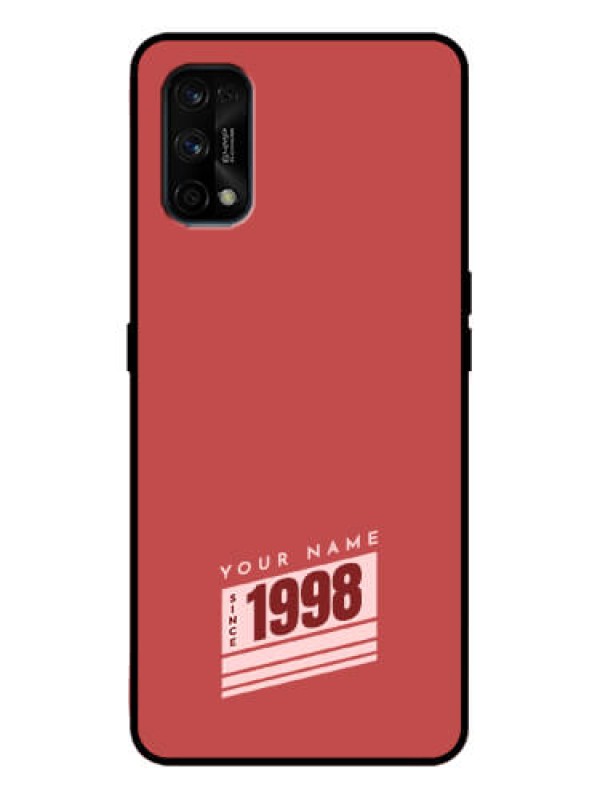 Custom Realme 7 Pro Custom Metal Phone Case - Red Custom Year Of Birth Design