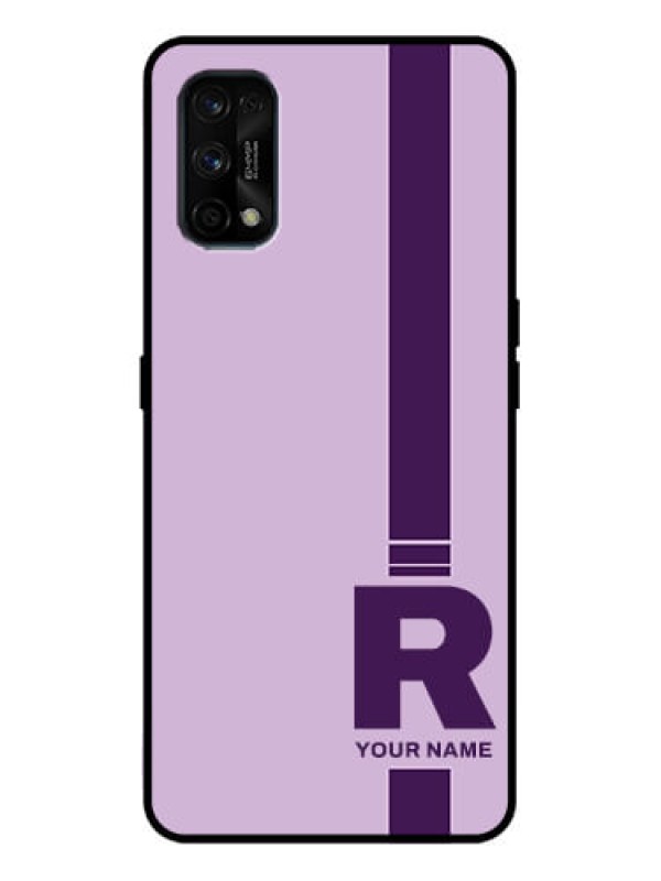 Custom Realme 7 Pro Custom Metal Phone Case - Simple Dual Tone Stripe With Name Design