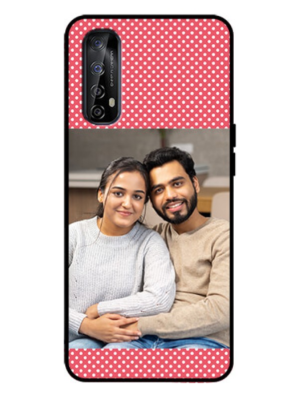 Custom Realme 7 Custom Metal Phone Case - White Dotted Design