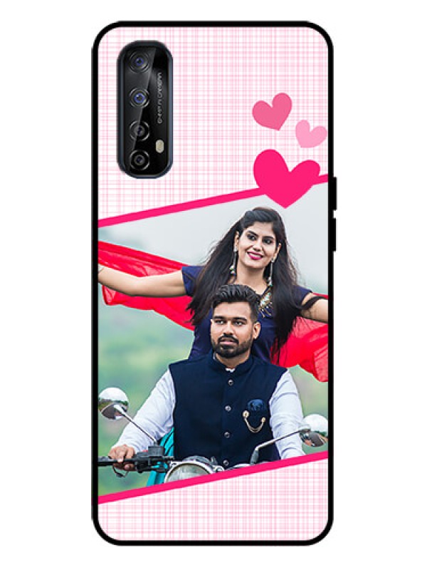 Custom Realme 7 Custom Metal Phone Case - Love Shape Heart Design