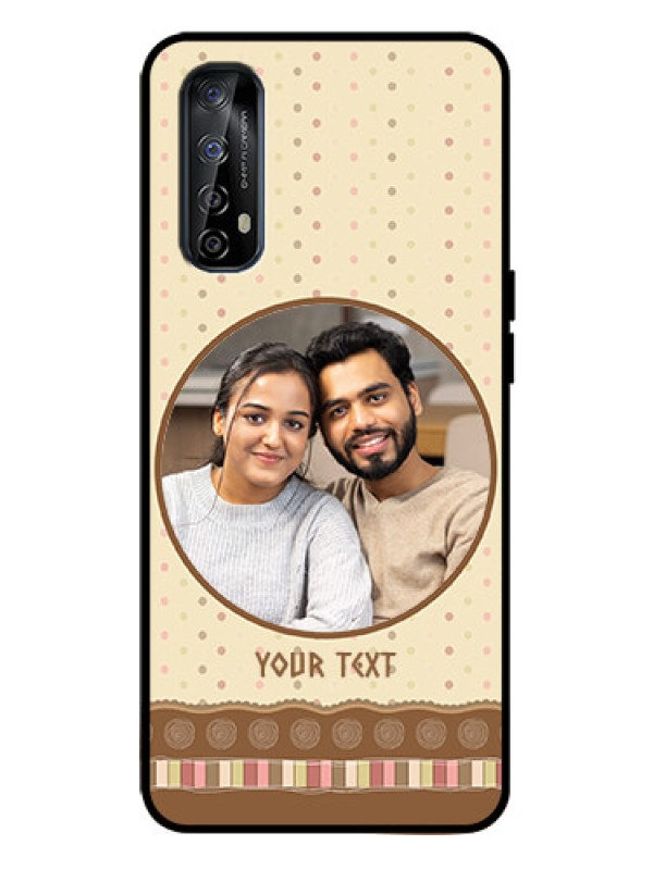Custom Realme 7 Custom Metal Phone Case - Brown Dotted Mobile Case Design