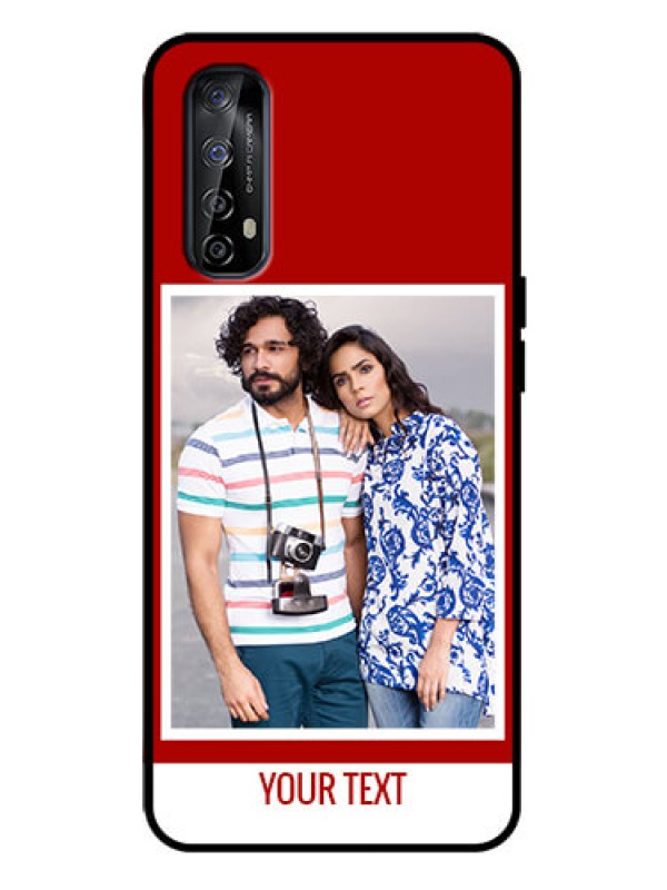 Custom Realme 7 Custom Metal Phone Case - Red Color Design