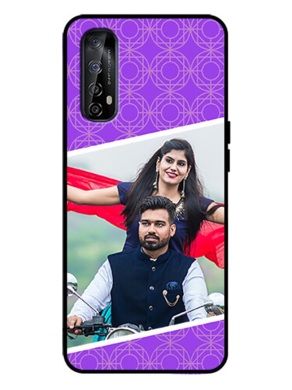 Custom Realme 7 Custom Metal Phone Case - Violet Color Pattern Design
