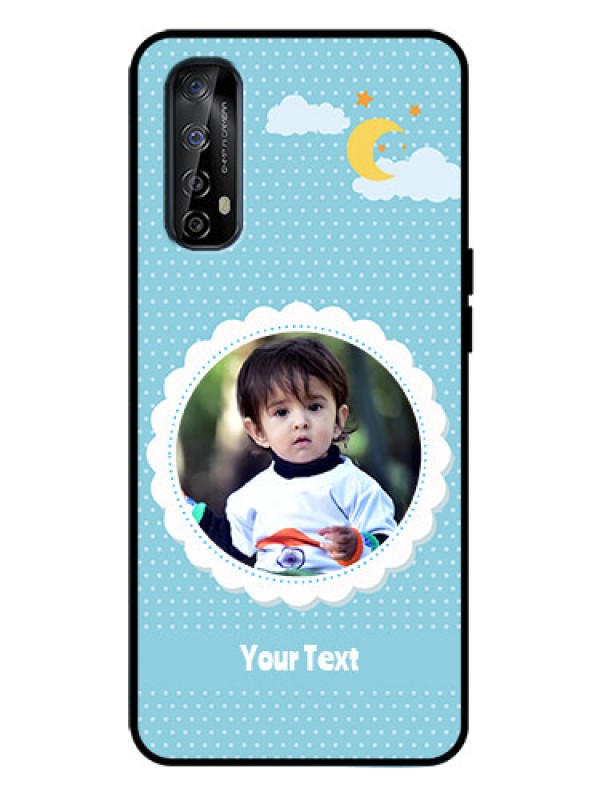 Custom Realme 7 Custom Metal Phone Case - Violet Pattern Design