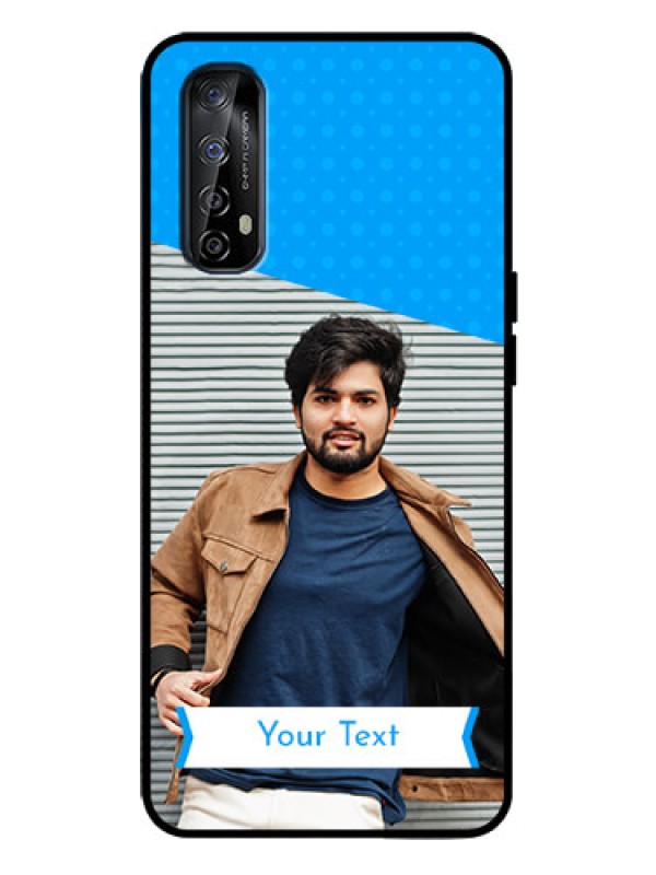 Custom Realme 7 Custom Metal Phone Case - Simple Blue Color Design