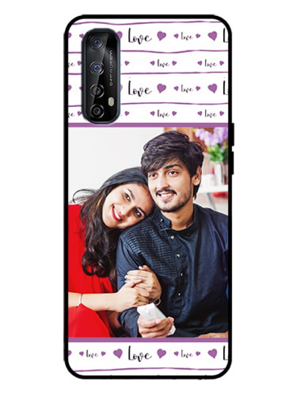 Custom Realme 7 Custom Metal Phone Case - Couples Heart Design