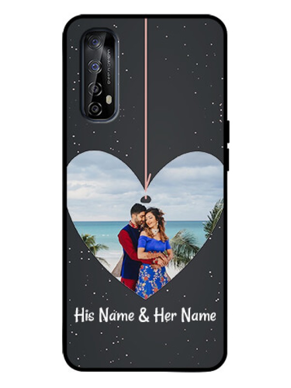 Custom Realme 7 Custom Metal Phone Case - Hanging Heart Design